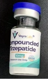 Vial photograph included in the Tirzepatide 10 mg reference report